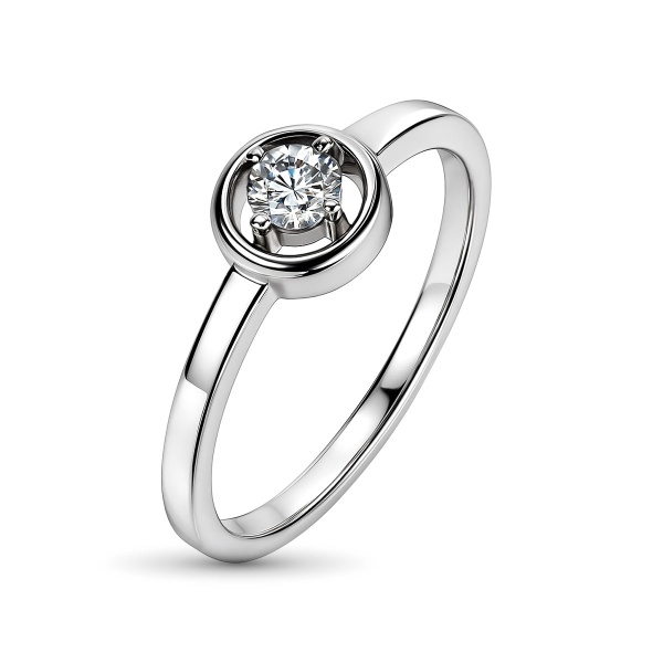 Кольцо из белого золота с бриллиантом