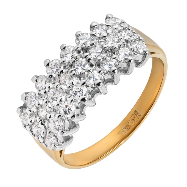 Кольцо из комбинированного золота с бриллиантами