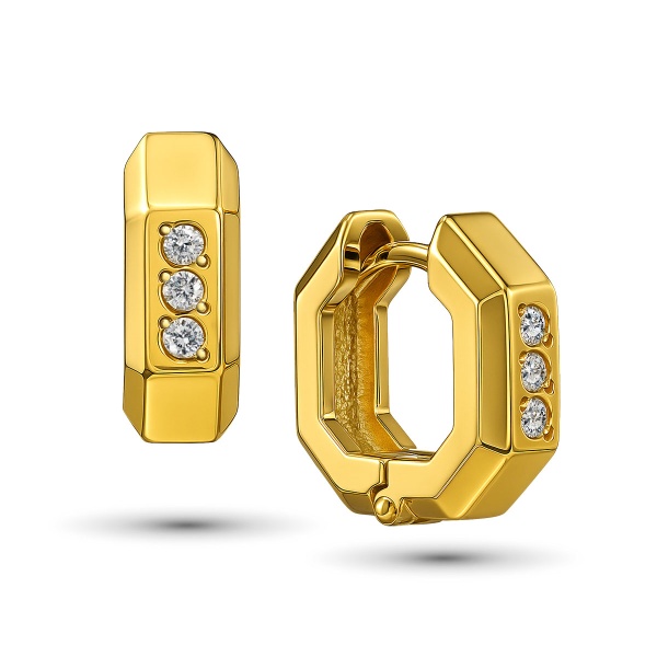 Серьги из желтого золота с бриллиантами