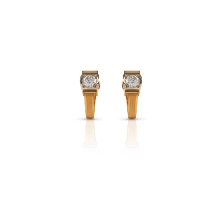 Серьги из желтого золота с бриллиантами