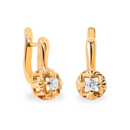 Серьги из красного золота с бриллиантами