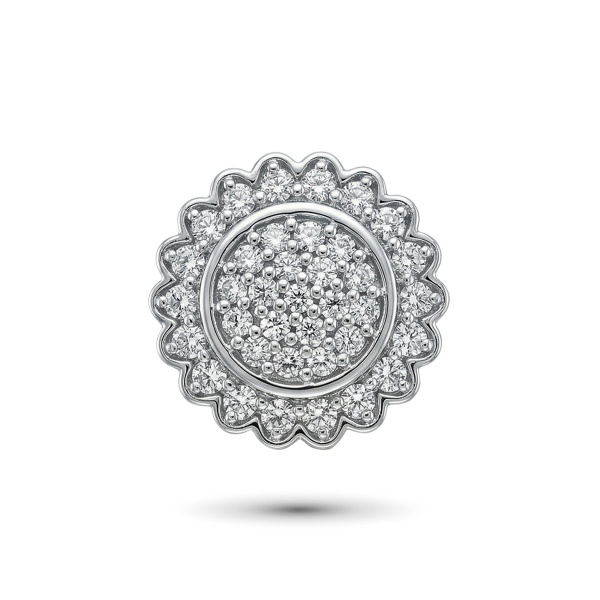 Подвеска из белого серебра с бриллиантами