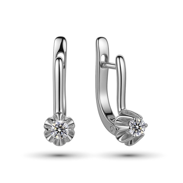 Серьги из белого золота с бриллиантами