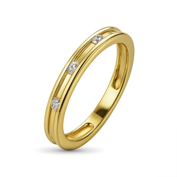 Кольцо из желтого золота с бриллиантами