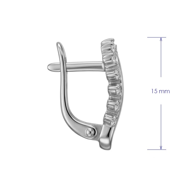 Серьги из родированного золота с бриллиантами