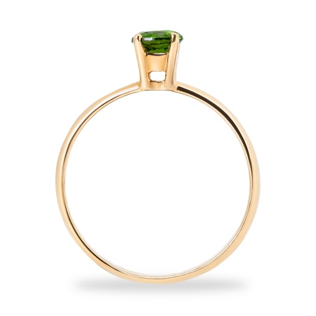 Кольцо из красного золота с хромдиопсидом