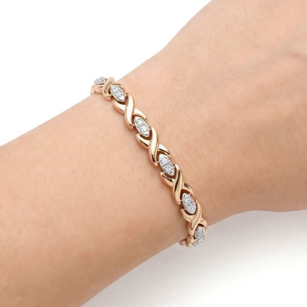 Браслет из комбинированного золота с бриллиантами