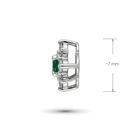 Подвеска из белого золота с изумрудпо и бриллиантами
