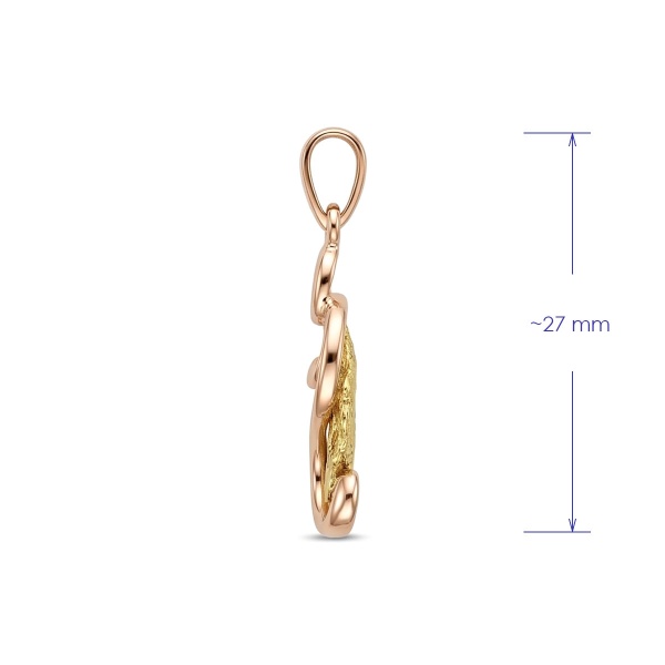 Подвеска из красного золото с самородком