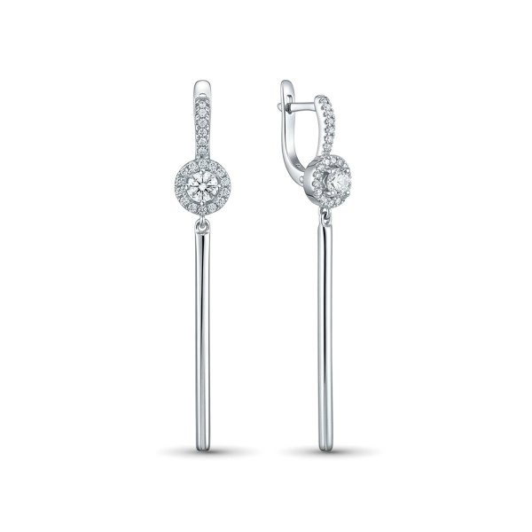 Серьги из белого золота с бриллиантами