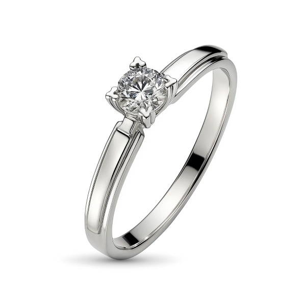 Кольцо из белого золота с бриллиантом