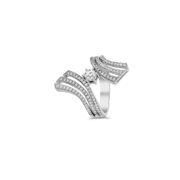 Кольцо из белого золота с бриллиантами