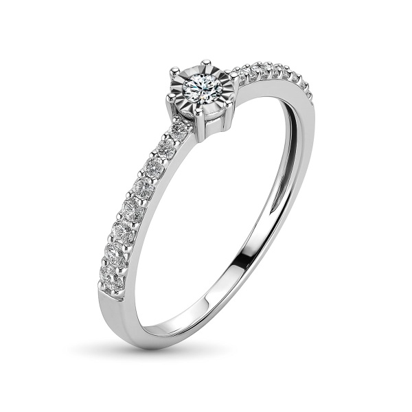 Кольцо из белого золота с бриллиантами