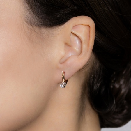 Серьги из комбинированного золота с бриллиантами