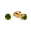 Серьги из желтого золота с хромдиопсидом