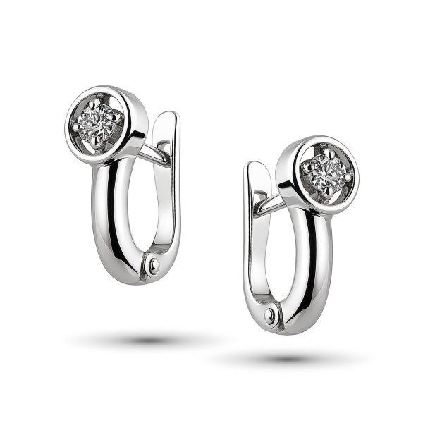 Серьги из белого золота с бриллиантами