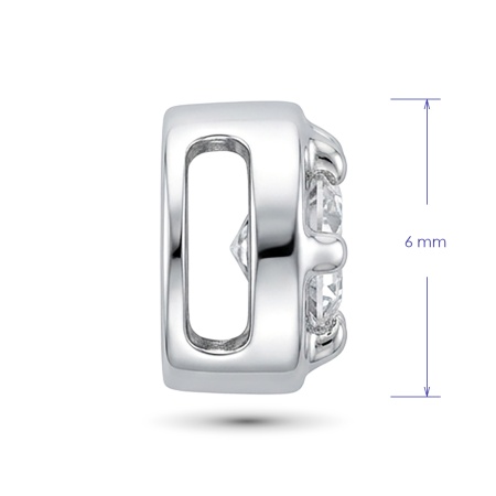 Подвеска из родированного золота с бриллиантом