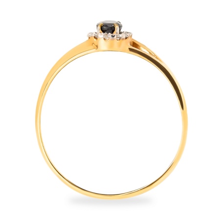 Кольцо из красного золота с сапфиром и бриллиантами