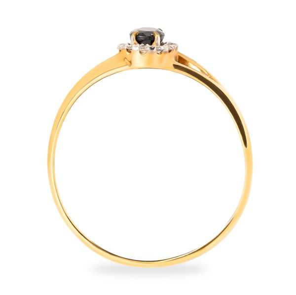 Кольцо из красного золота с сапфиром и бриллиантами