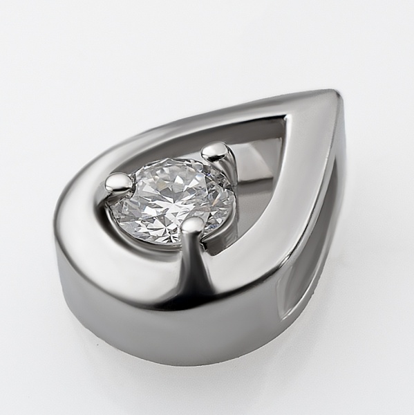 Подвеска из белого золота с бриллиантом