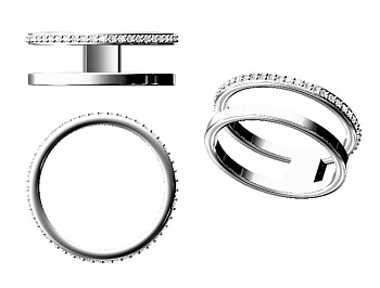 Кольцо из белого золота с бриллиантами