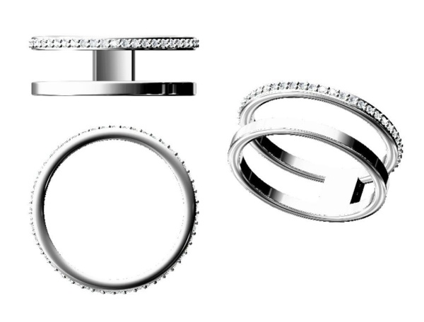 Кольцо из белого золота с бриллиантами