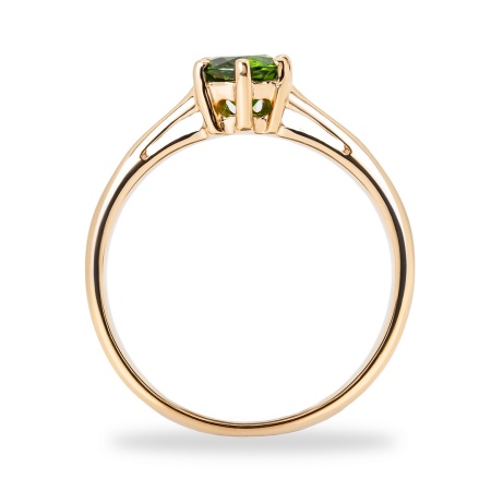 Кольцо из красного золота с хромдиопсидом