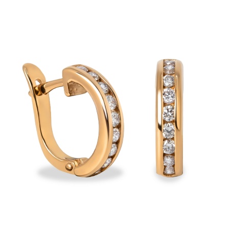 Серьги из красного золота с бриллиантами