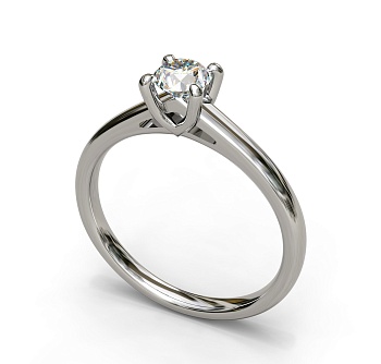 Кольцо из белого золота с бриллиантом