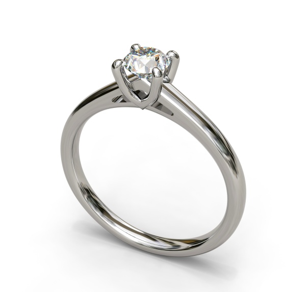 Кольцо из белого золота с бриллиантом