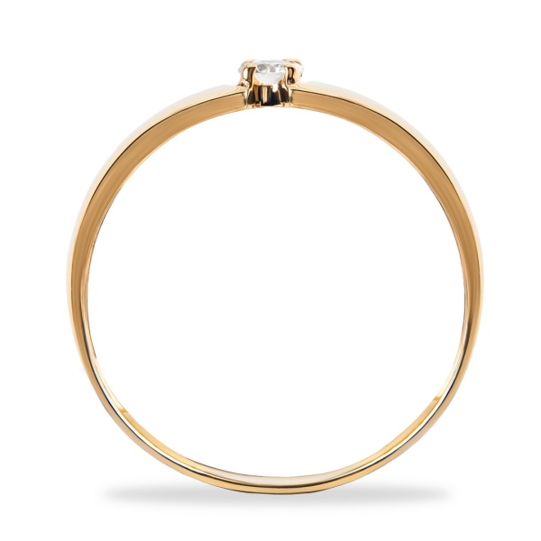 Кольцо из красного золота с бриллиантом