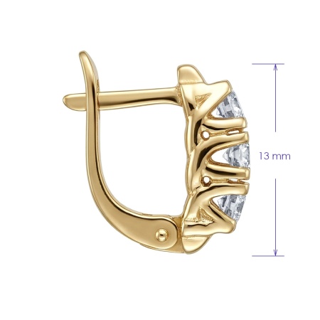 Серьги из желтого золота с бриллиантами