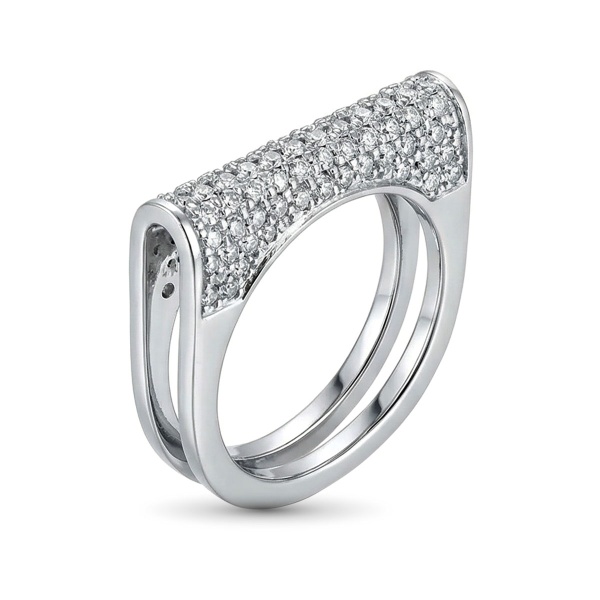 Кольцо из белого золота с бриллиантами