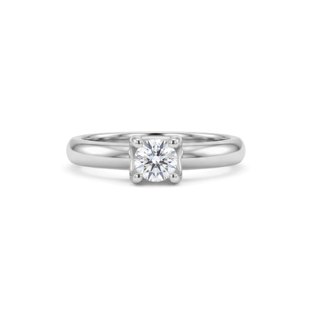 Кольцо из родированного золота с бриллиантами