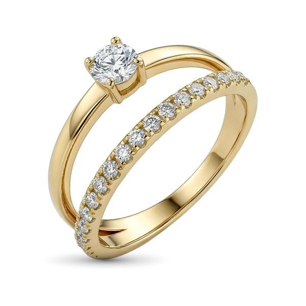 Кольцо из желтого золота с бриллиантами