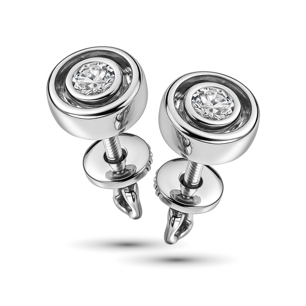 Серьги из белого золота с бриллиантами