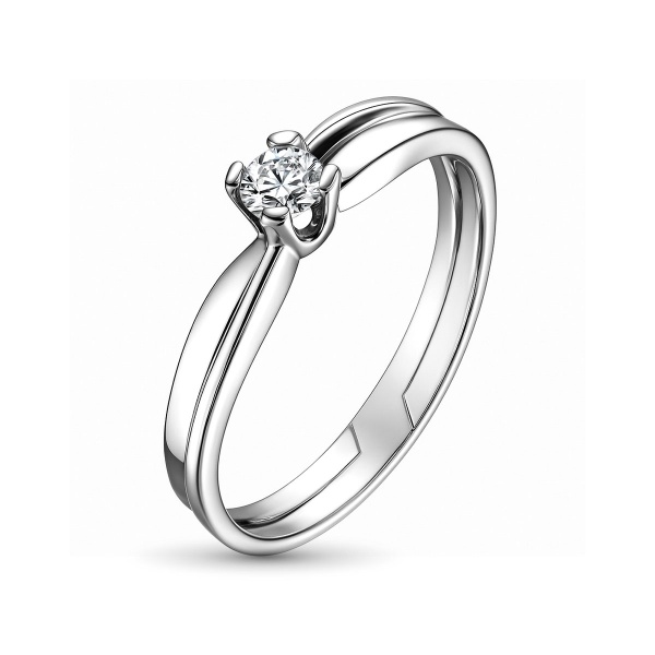 Кольцо из белого золота с бриллиантом